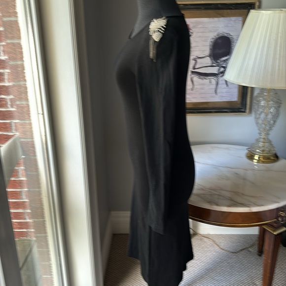 TEENFLO BLACK DRESS WITH EPAULET BEADING TRIM - Picture 2 of 15